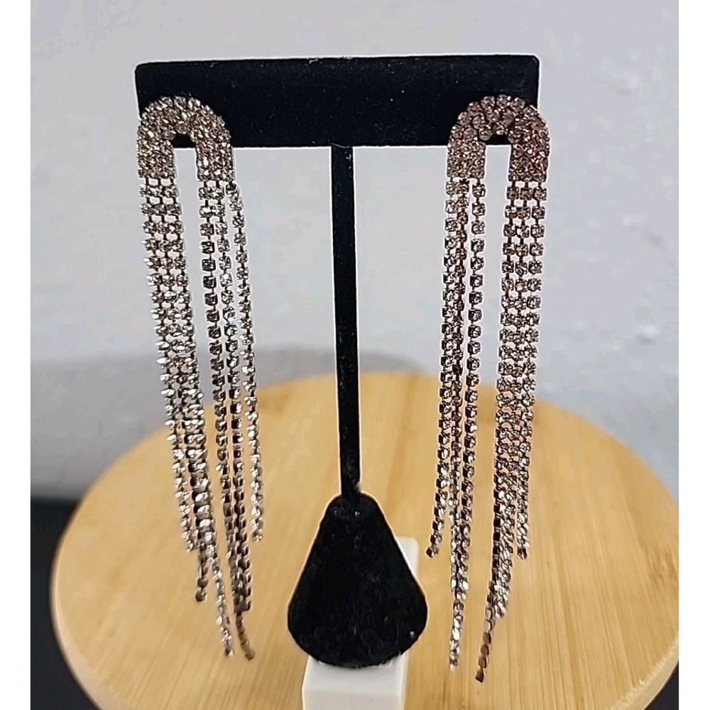 Rhinestone Earrings‎ Dangling for Women Sparkly Rhinestone Arch Dangle Earrings